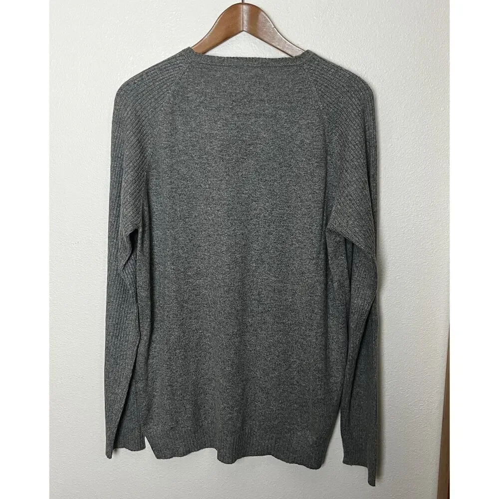 Kenneth Cole Silk Cashmere Gray Pullover Sweater Men’s Sz XL Minimalist Classic